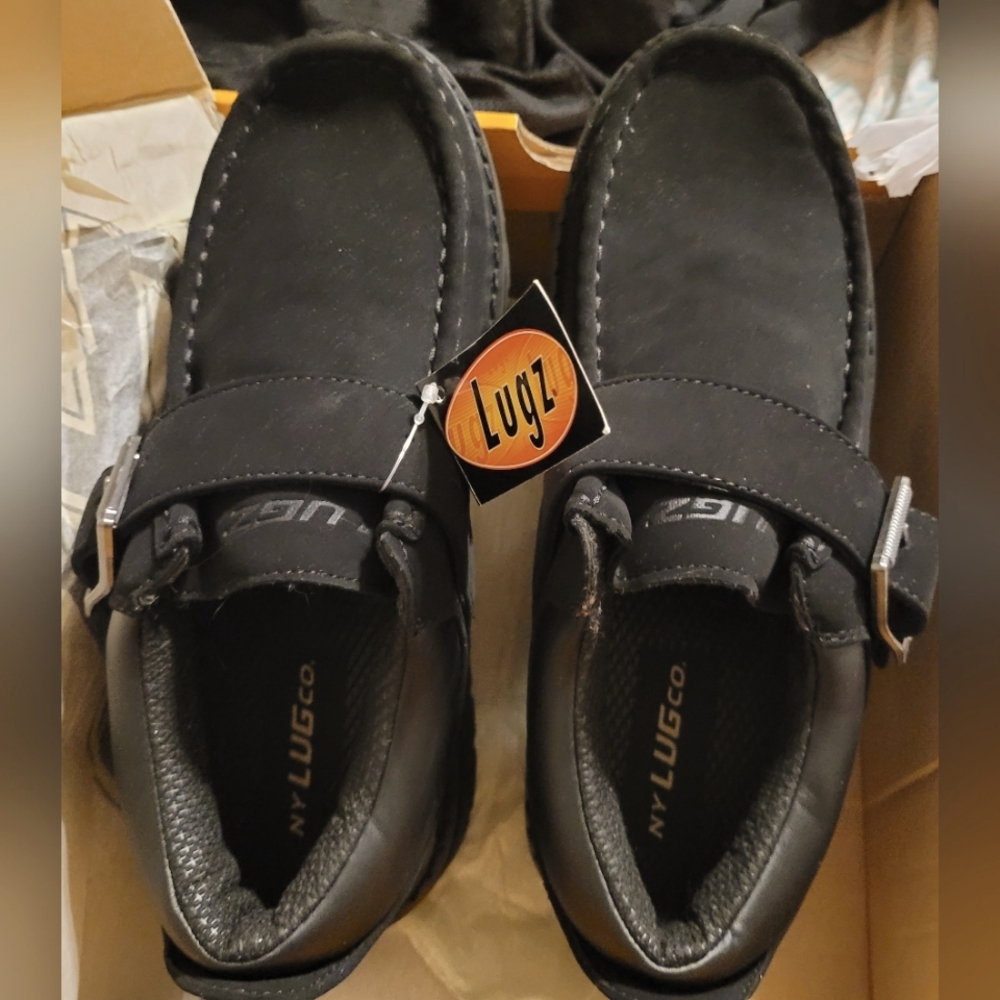 BNIB BLACK SUEDE LUG SHOES